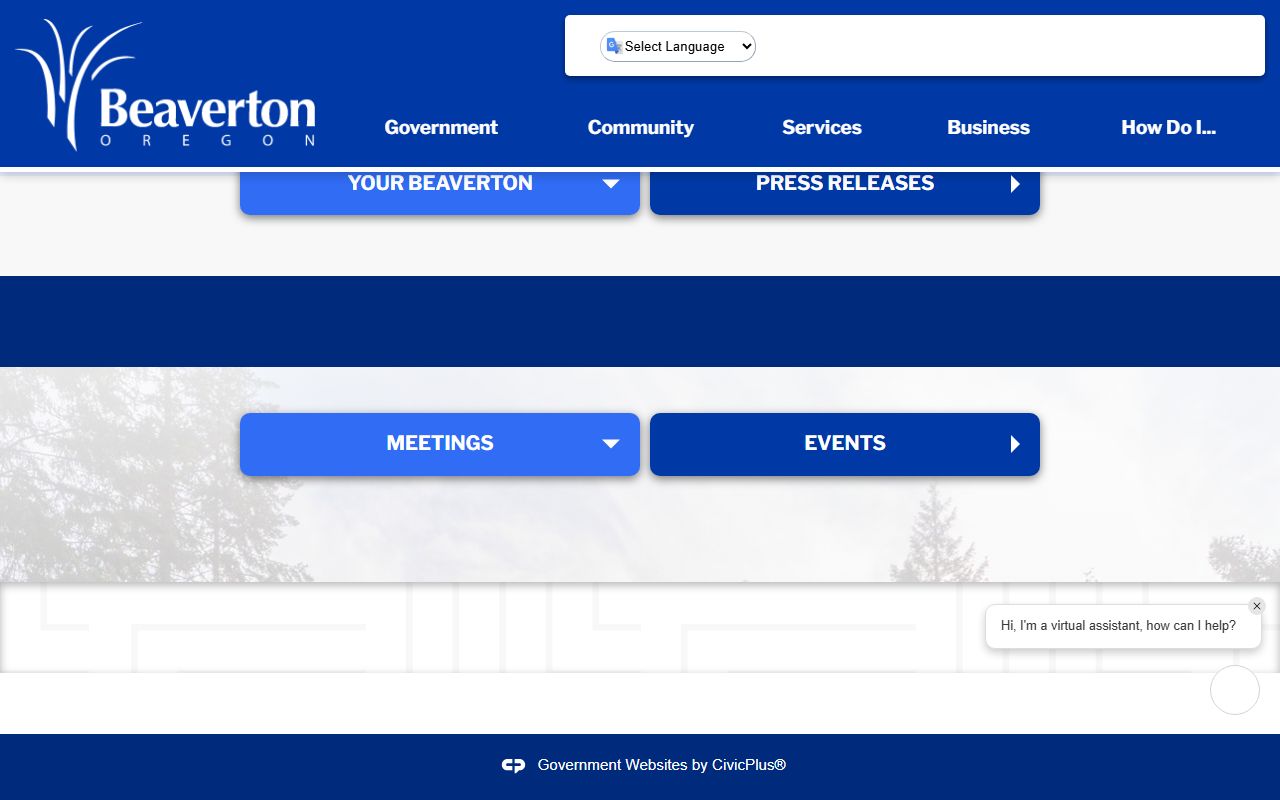City of Beaverton official website for residents directory searches