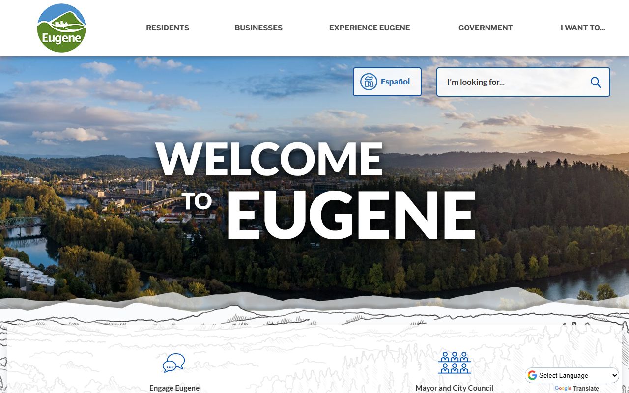 City of Eugene official website for residents directory information