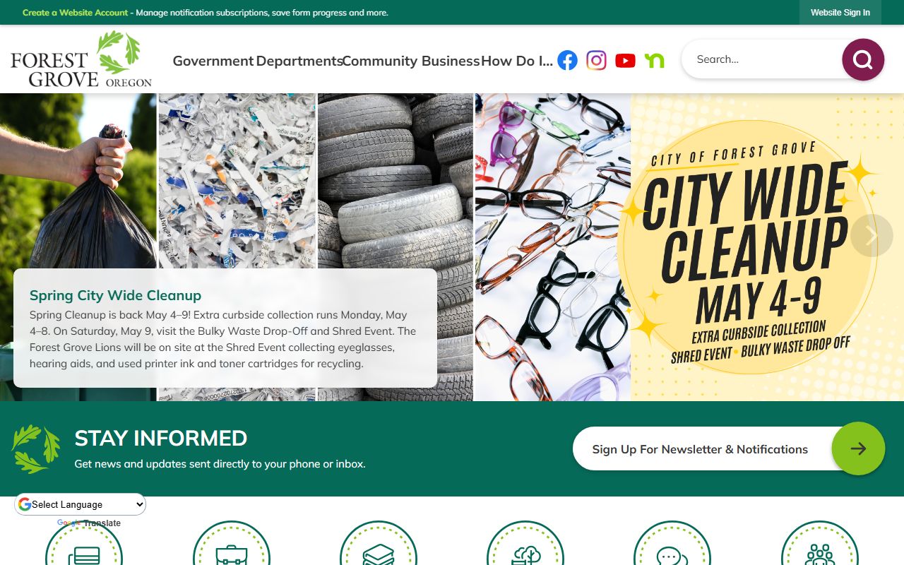 City of Forest Grove official website for residents directory searches