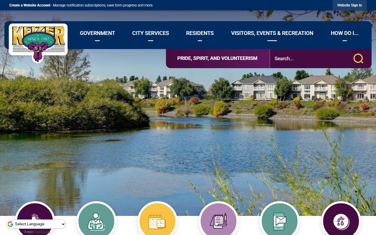 City of Keizer Oregon official website for residents directory lookups