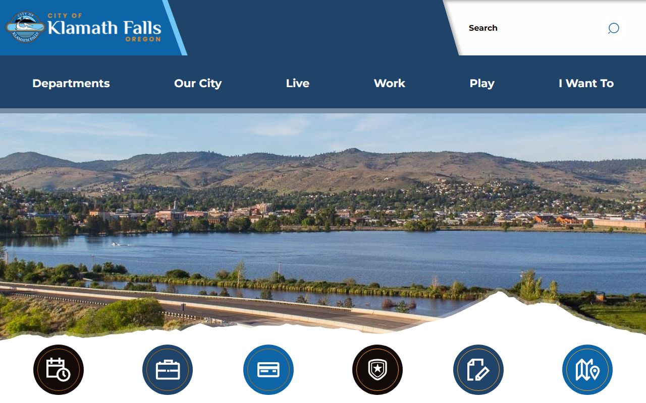 City of Klamath Falls official website for residents directory searches