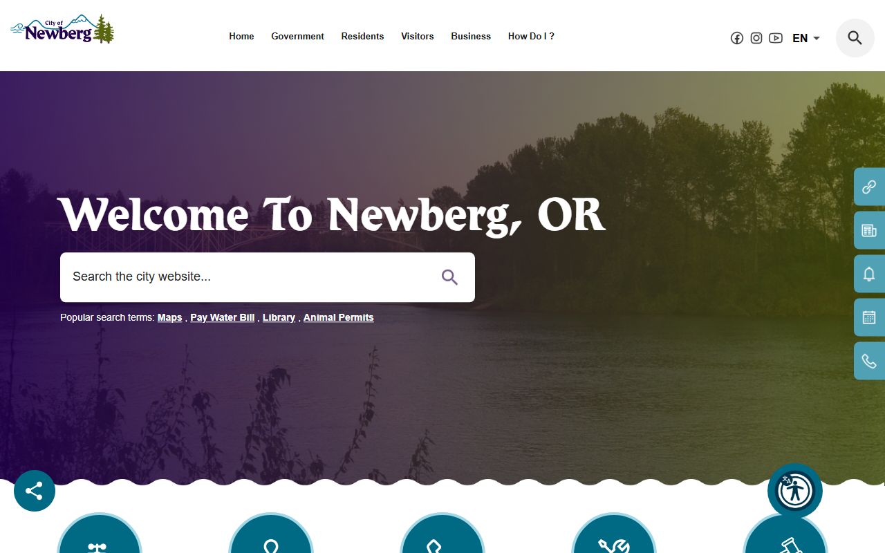 City of Newberg official website for residents directory searches