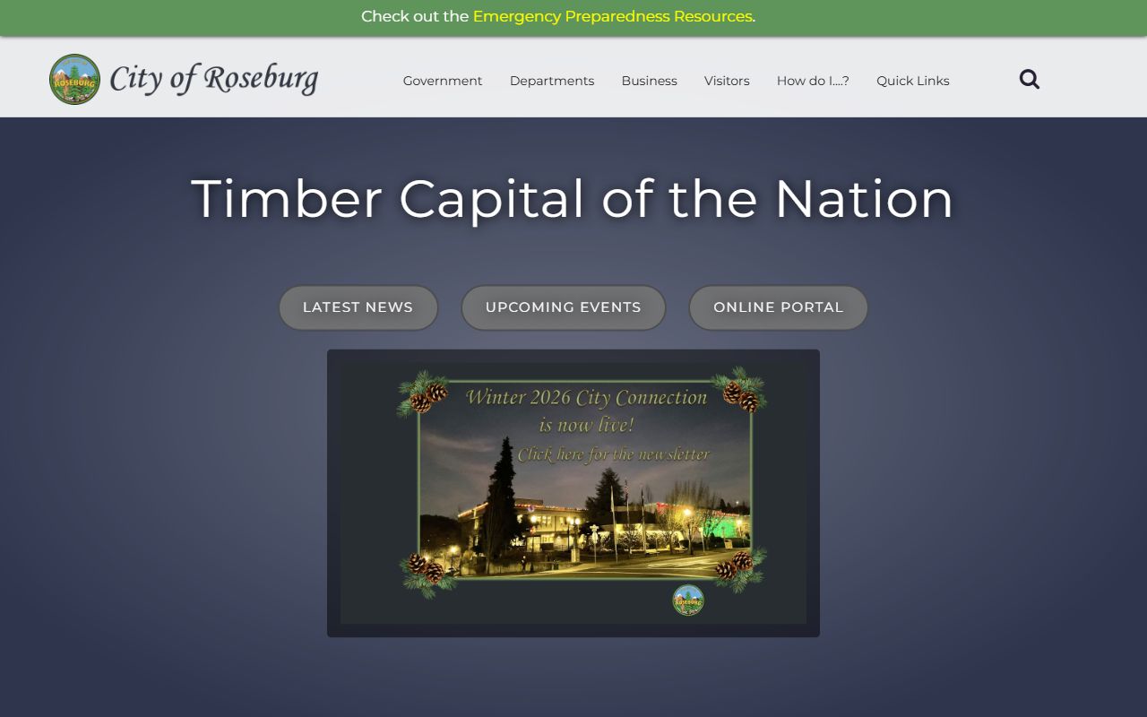 City of Roseburg official website for residents directory searches