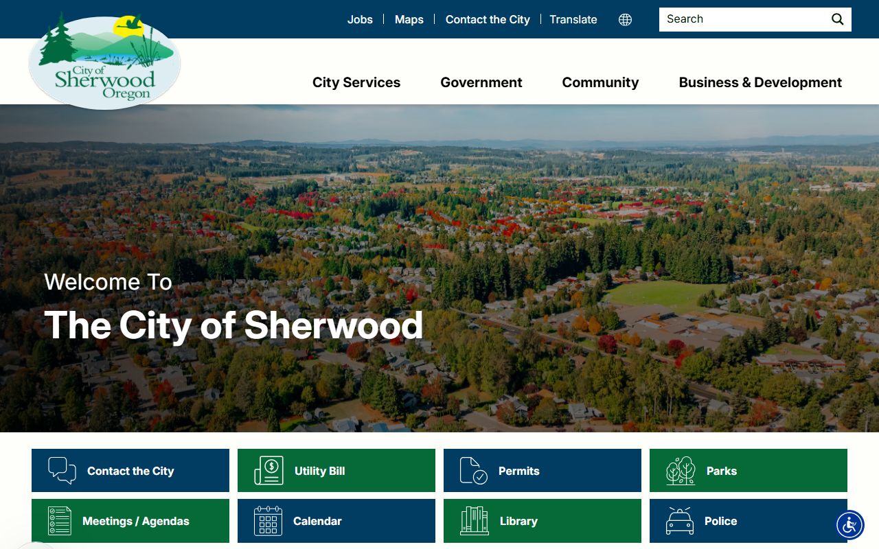 City of Sherwood official website for residents directory searches