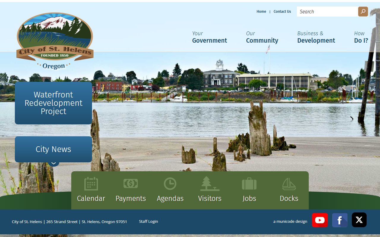 City of St. Helens Oregon official website for residents directory searches