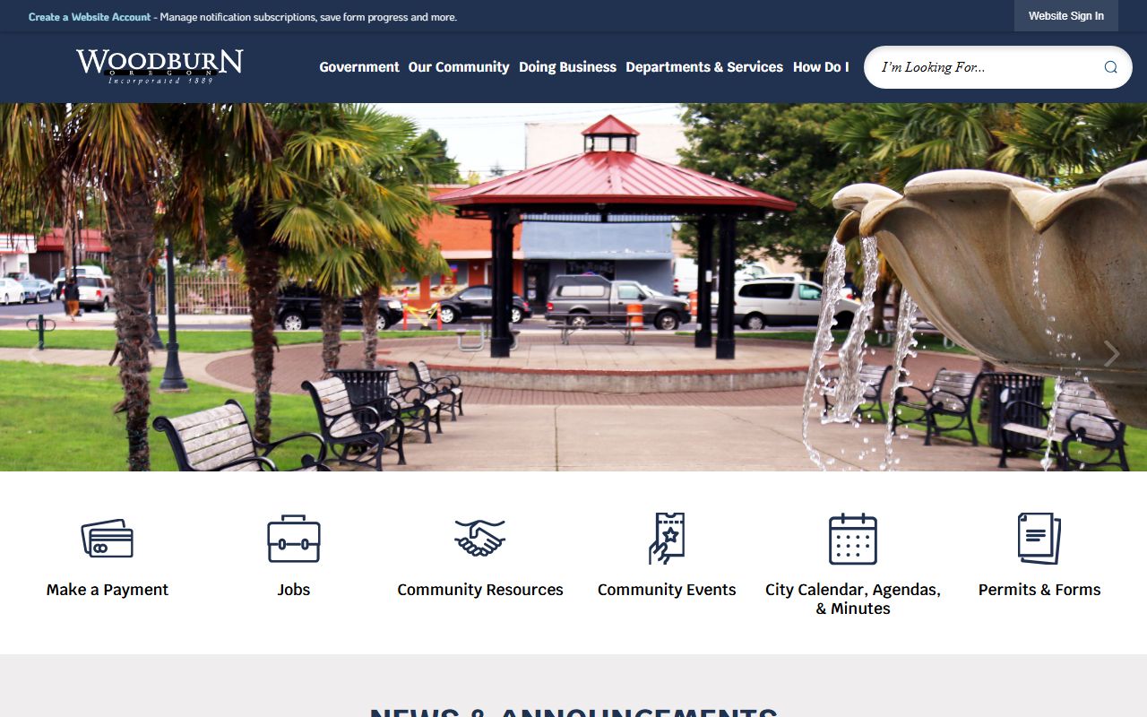 City of Woodburn Oregon official website for residents directory searches