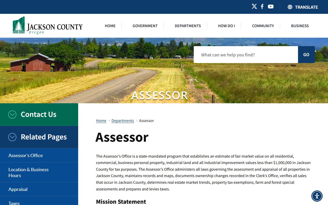 Jackson County Assessor property search for the Jackson County residents directory