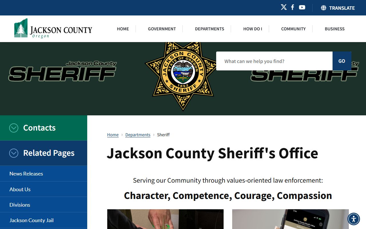 Jackson County Sheriff office for the Jackson County residents directory