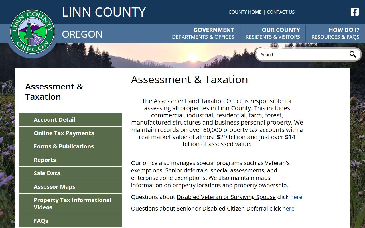 Linn County Assessor property search for the Linn County residents directory