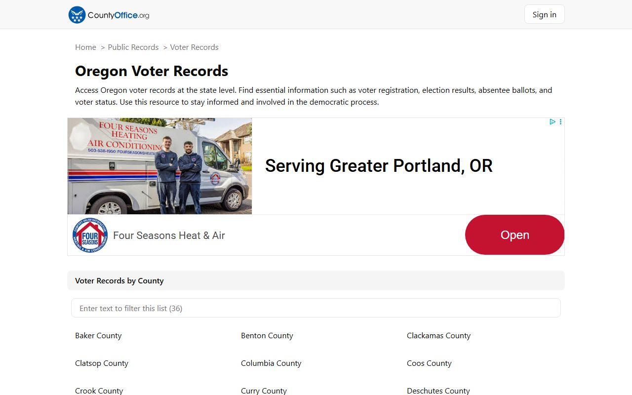 Oregon county voter records directory residents directory resource