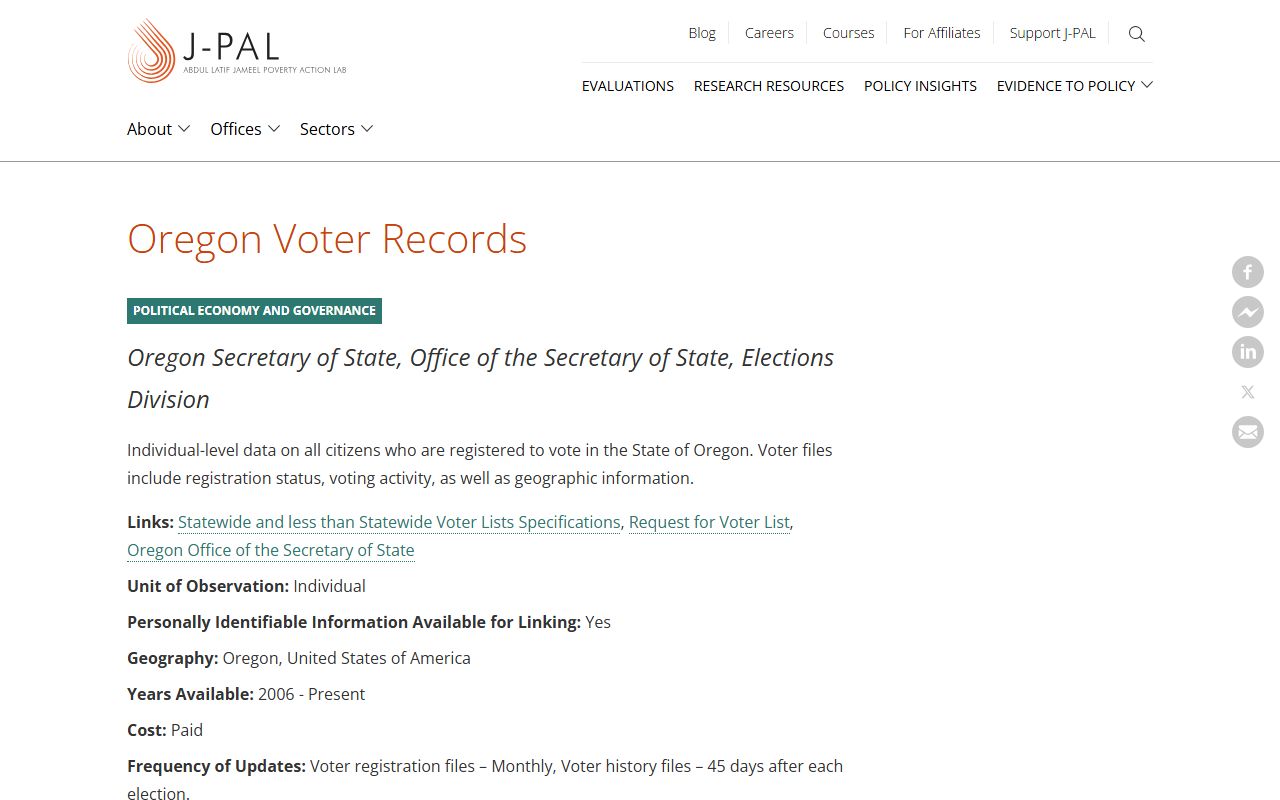 Oregon voter records research data residents directory access